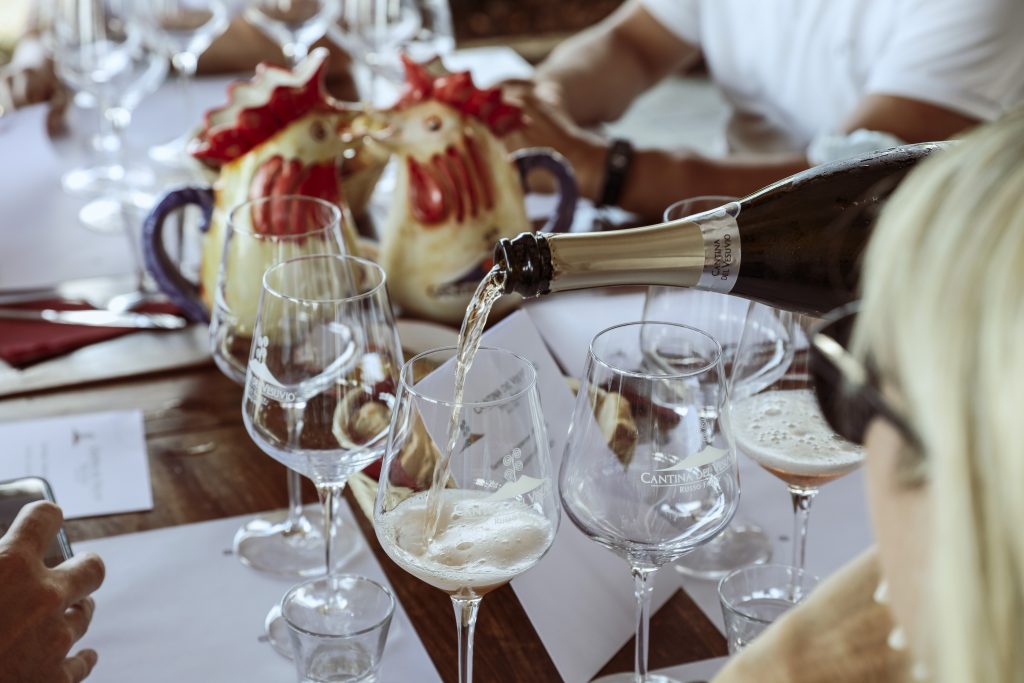 Italian dining with champagnes in Amalfi