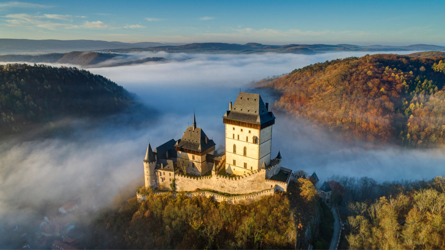 Karlstejn Castle Czech,Republic Stunning Aerial view