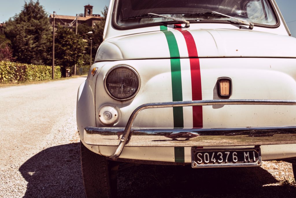 Car driving with fiat in Italy