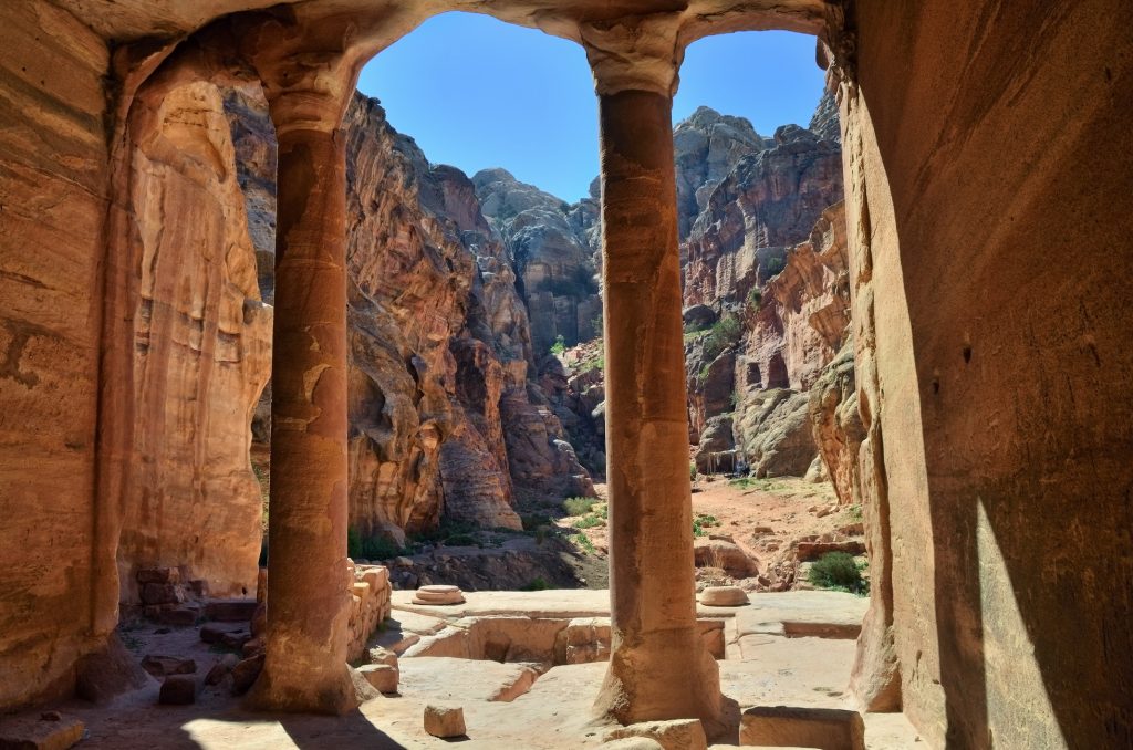The archaeological site of Petra in Jordan is home to thousand-year-old buildings