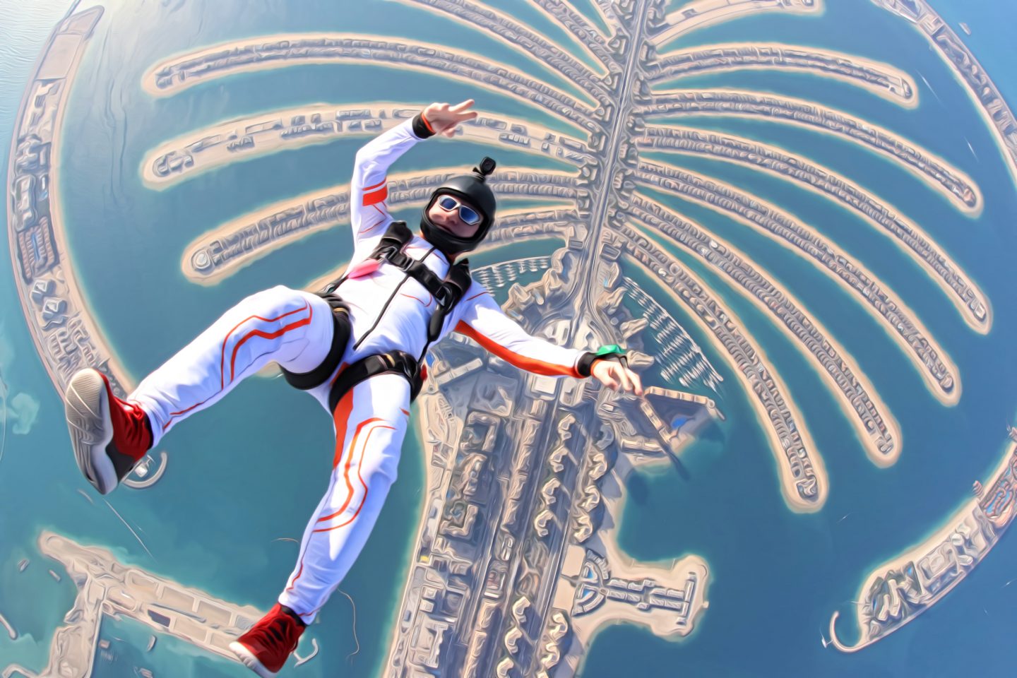 A tandem skydive over The Palm in Dubai you'll never forget