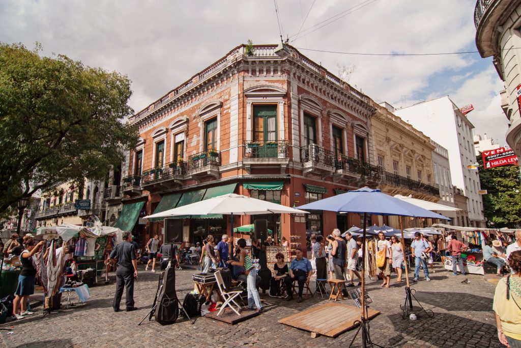 Visit the famous San Telmo flea market in Buenos Aires, Argentina