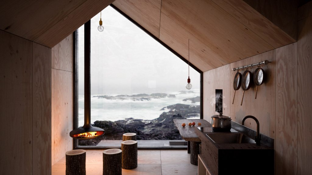 Beautiful view from a mountain cabin