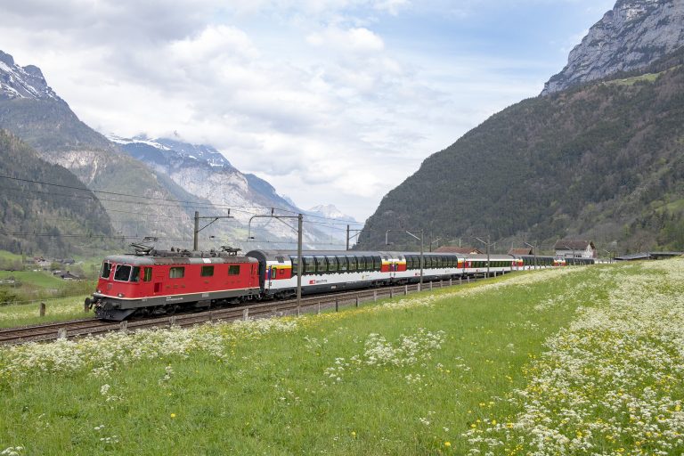 Enjoy a panoramic view on the Gotthard Panorama Express in Switzerland.