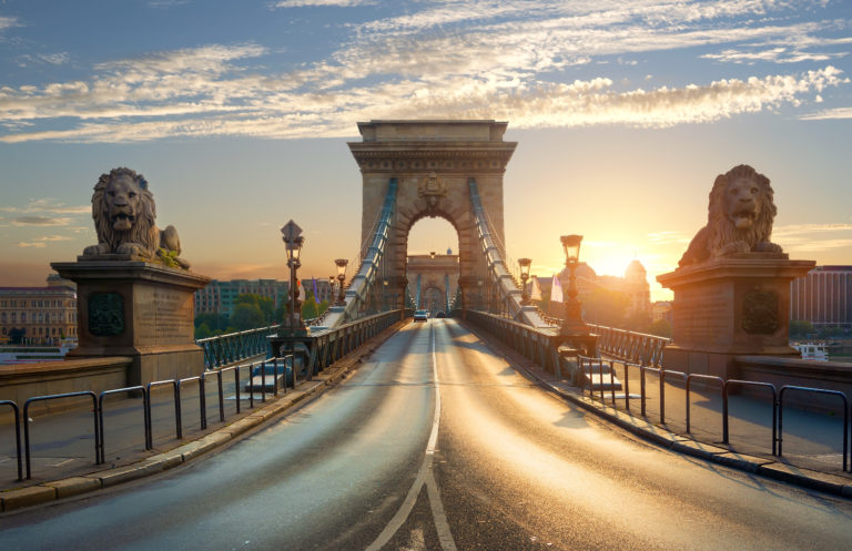 Chain Bridge is a suspension bridge crossing the Danube river