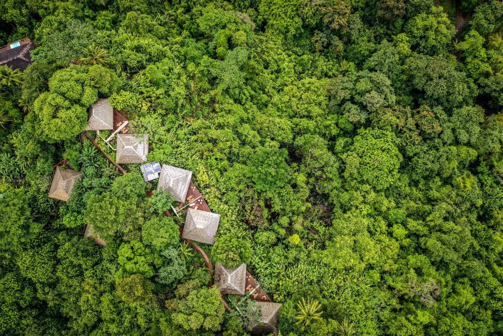 Aerial view of Lapa Rios a boutique rainforest lodge in Costa Rica