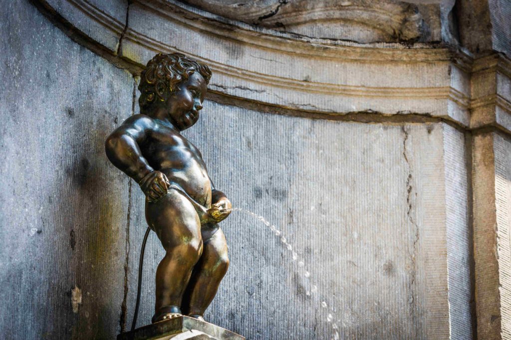 Manneken Pis or le Petit Julien is a small bronze sculpture in Brussels, Belgium that is considered a landmark.