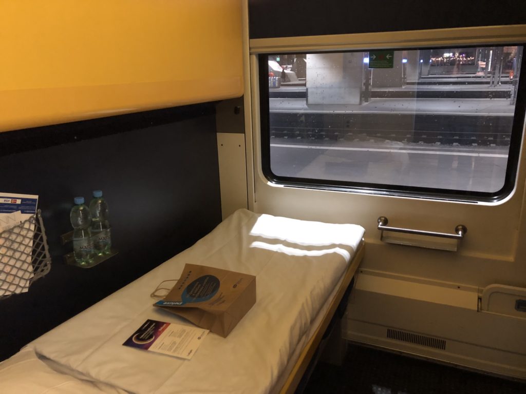Deluxe compartment of the Prague night train