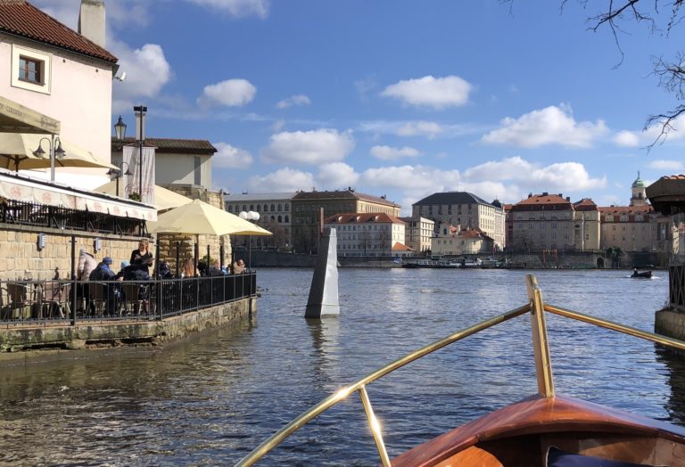 Prague boat tour beside Kampa Island