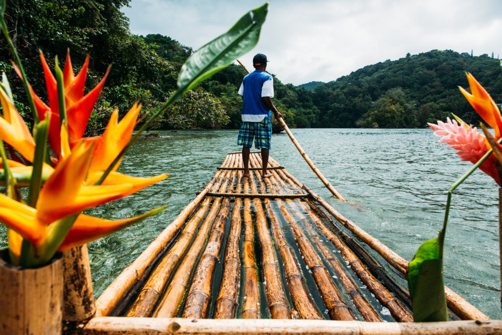 Climb aboard a 30-foot, bamboo raft for an authentic Jamaican experience