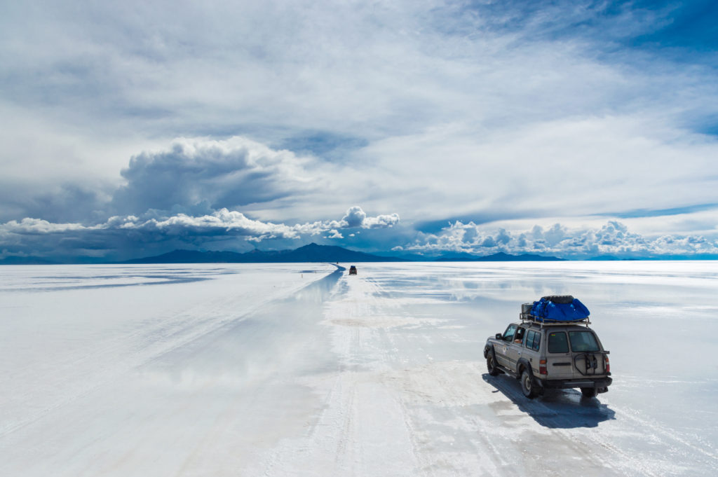 The Salt Flats in Bolivia is the largest salt flat in the world