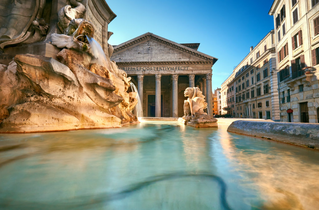 Visit the Pantheon in Rome, the only ancient Roman building remained intact through the centuries
