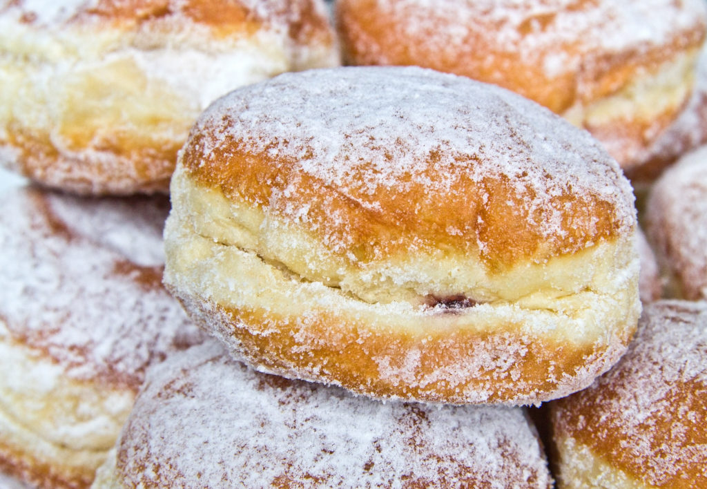 Enjoy a Berliner hand made filled donut