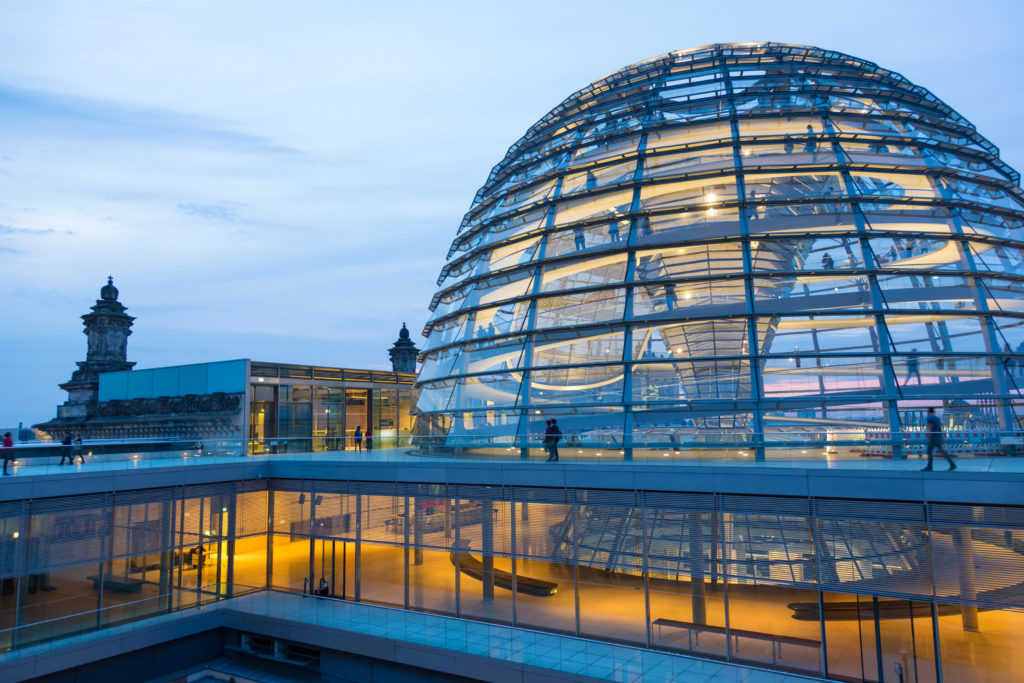 Get stunning views of Berlin during lunch at the Käfer restaurant at the top of the Reichstag building