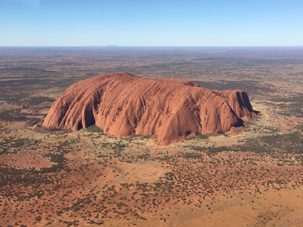 Aerial view of Uluru Ayers Rock in Australia