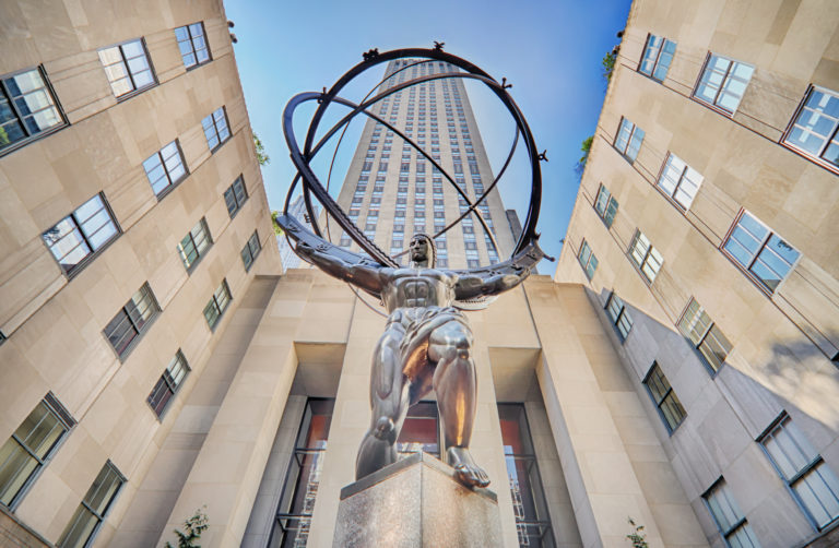 Atlas Statue at Rockefeller Center in Manhattan, New York USA