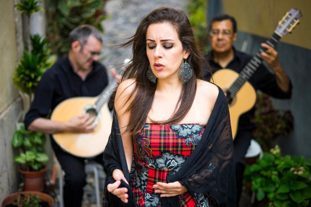 Fado band performing traditional portuguese music in Lisbon, Portugal.