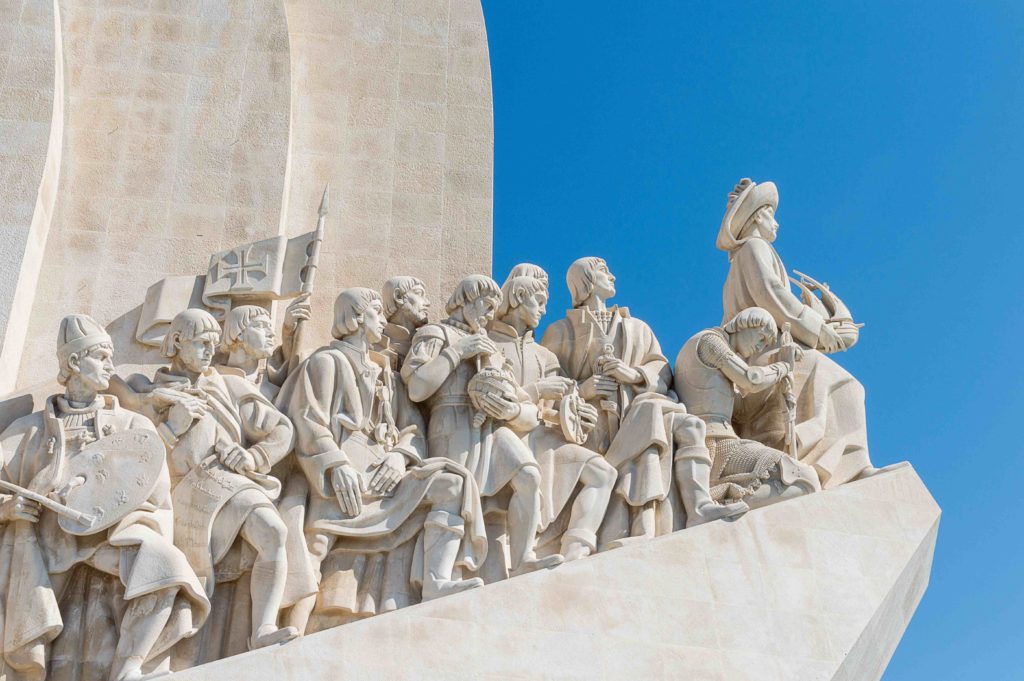 The monument Padrao dos Descobrimentos in Lisbon, Portugal, celebrating the Portuguese Age of Discoveries in the 15th and 16th centuries.