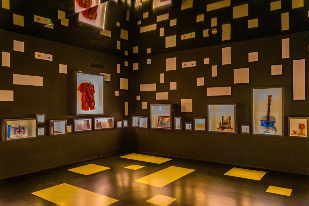 Inside the International Red Cross Museum in Geneva, Switzerland, offering a glimpse into the organization's history and humanitarian efforts.