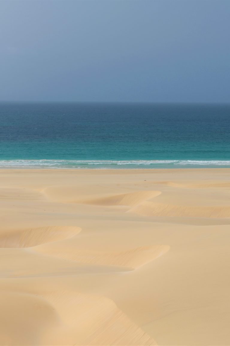 Beautiful sandy beach on the island of Boa Vista in Cape Verde.