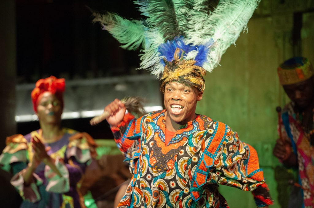 A man dancing on stage in Cape town.