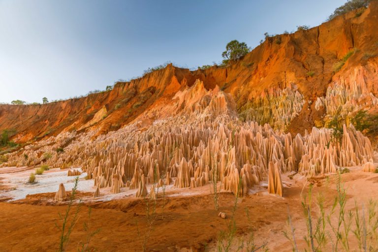 Unique geological formations of Madagascar's Tsingy Rouge landscape