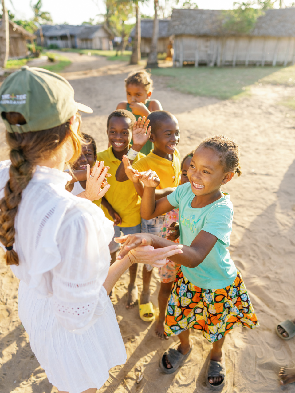 Woman and children bonding in Nosy Anko village